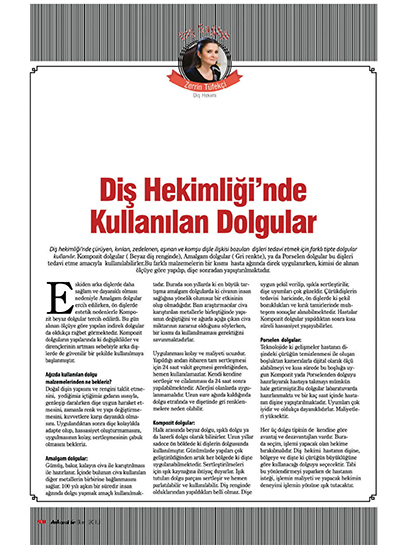 Zerrin Tüfekçi - Diş Hekimliğinde Kullanılan Dolgular